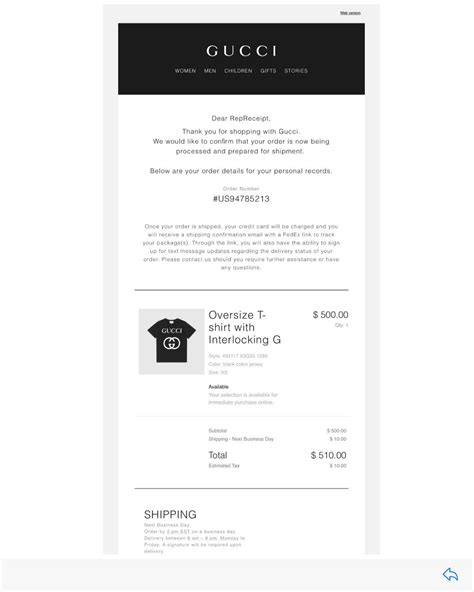 gucci item lookup|Gucci online receipt.